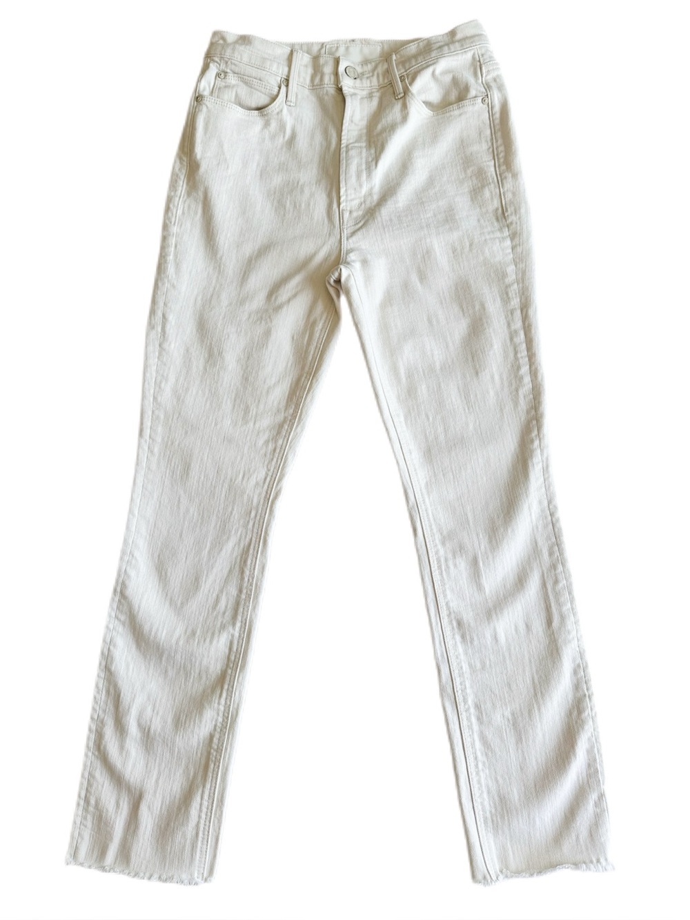 MOTHER The Dazzler Ankle Fray Superstition Ecru Jeans Size 27